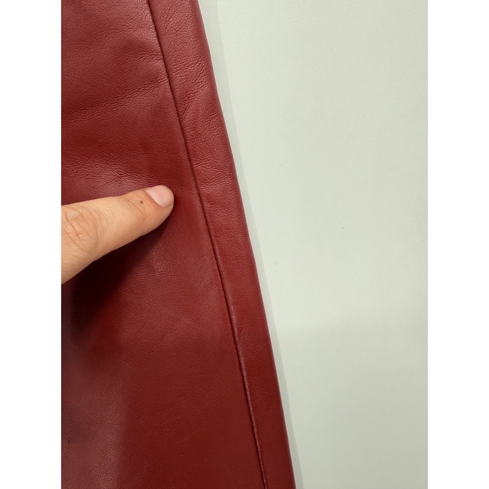 Pistola Pants Women's 26 Red Faux Leather Straight Crop‎ Holiday Grunge Chic NWT - Picture 2 of 13